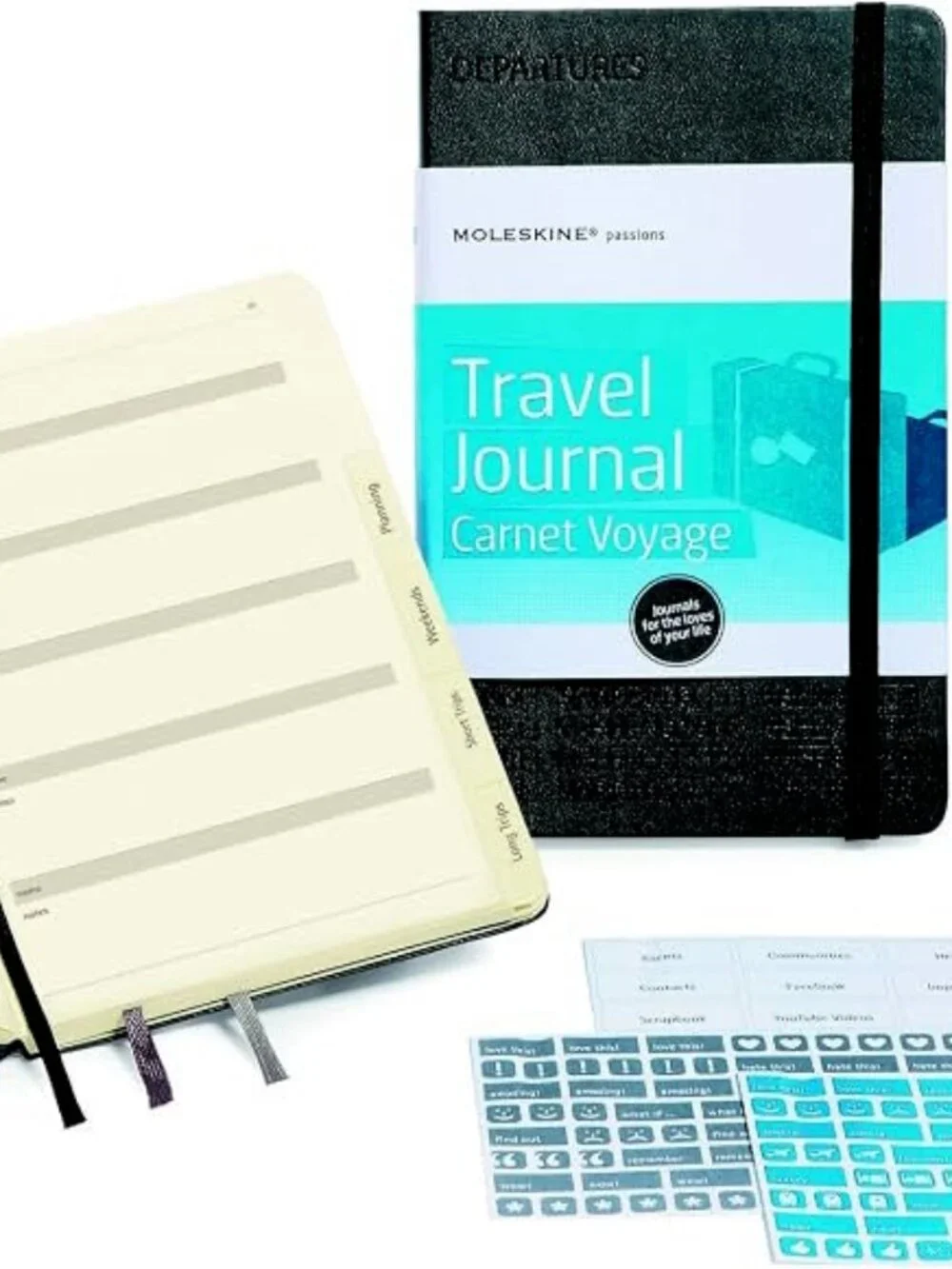✨NEW Moleskine TRAVEL Passion Journal Notebook 5 Sections Leather Cover Stickers